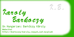 karoly barkoczy business card