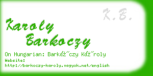 karoly barkoczy business card